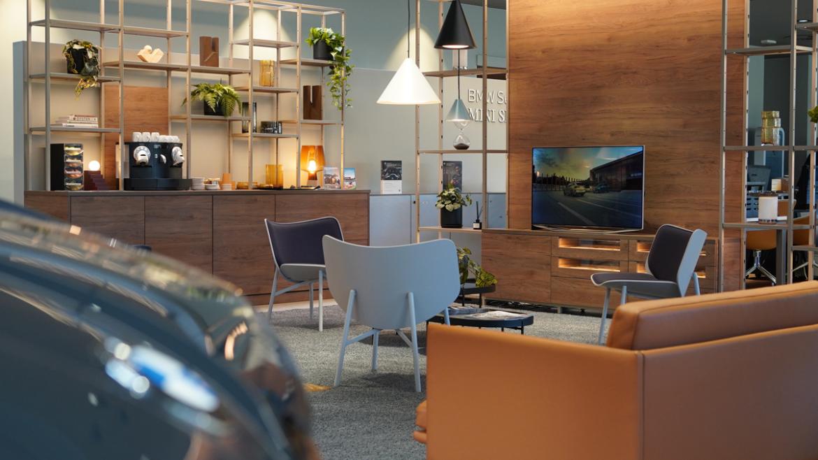 Salon d’attente du showroom BMW Bortolin